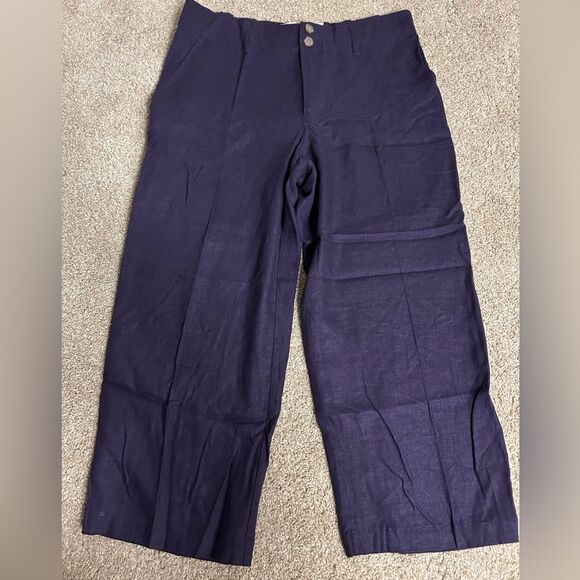 Sag Harbor Purple Linen Blend Capris Size 8P - Picture 2 of 8